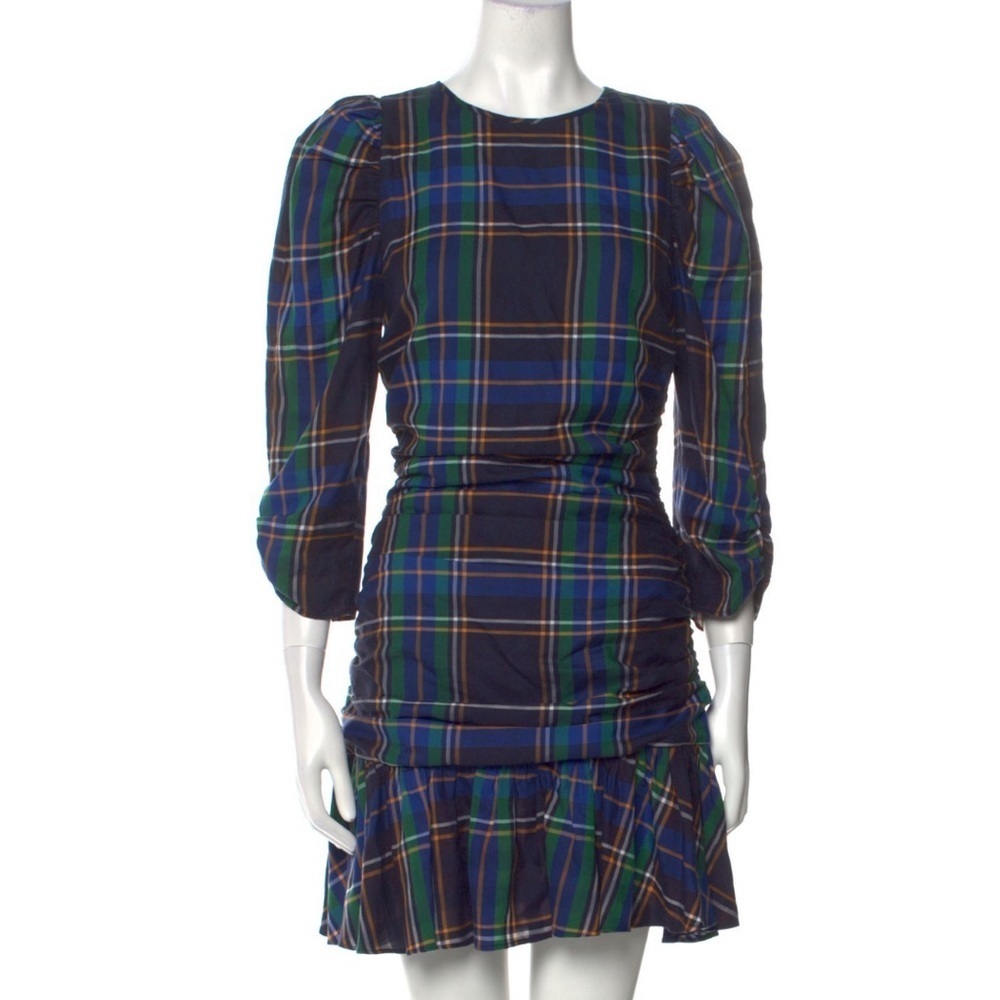 Tanya Taylor Raven Plaid Puff Sleeve Mini
Dress Size 6